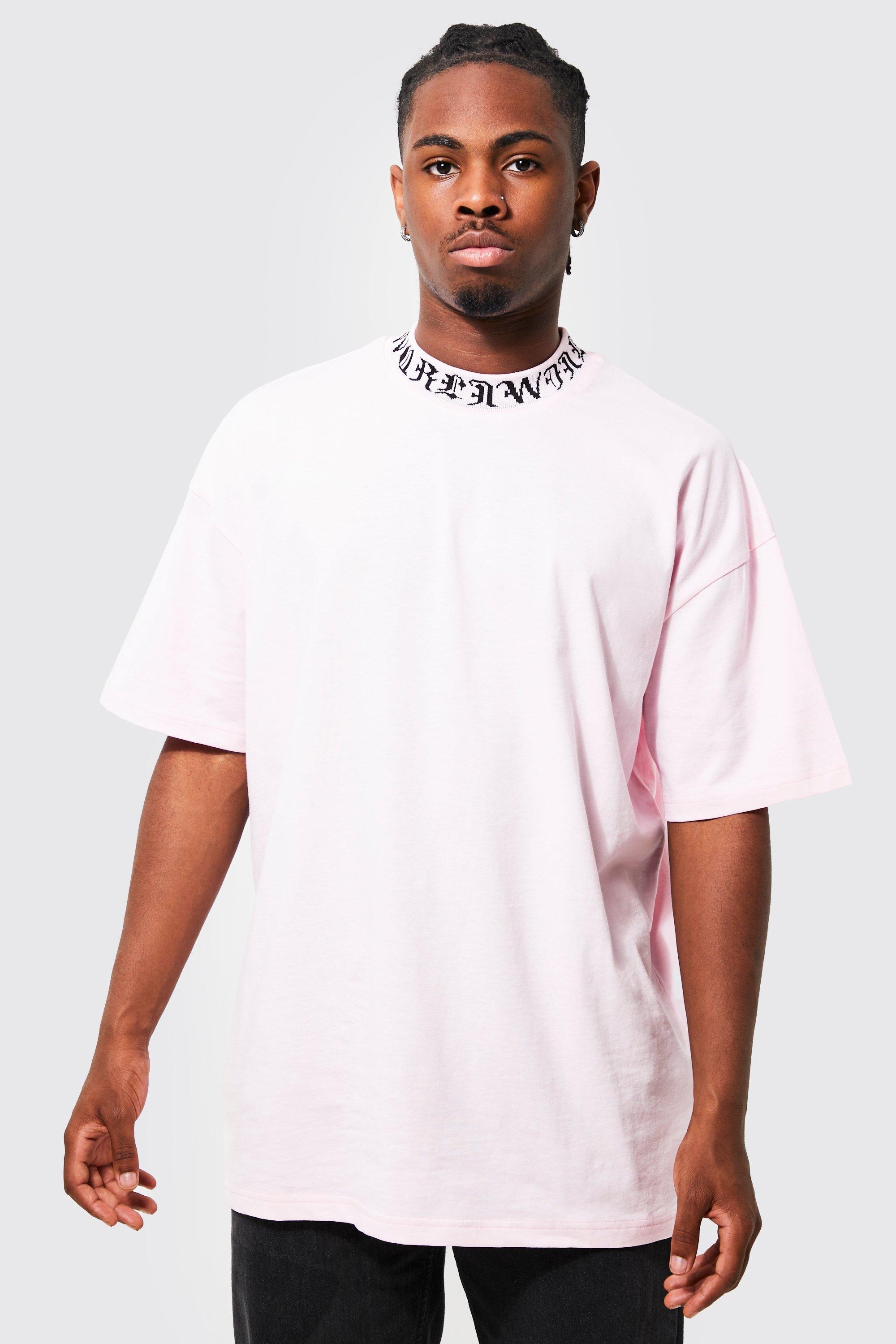 Oversized Worldwide Rib Neck T shirt boohooMAN USA